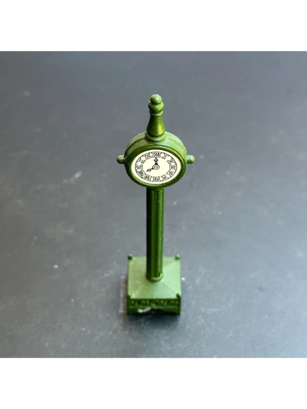 Dept 56 Green Village Metal Clock Christmas Village Accessory